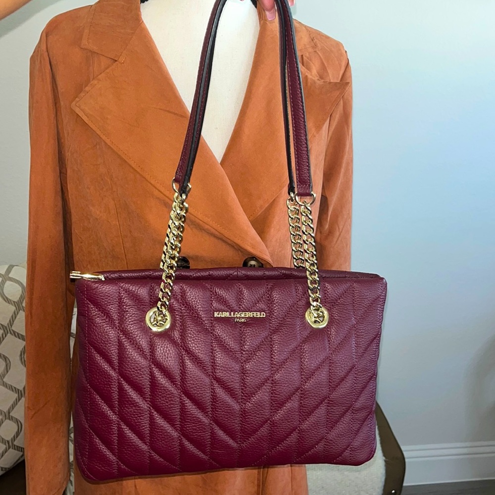 Karl Lagerfeld Quilted Leather Handbag